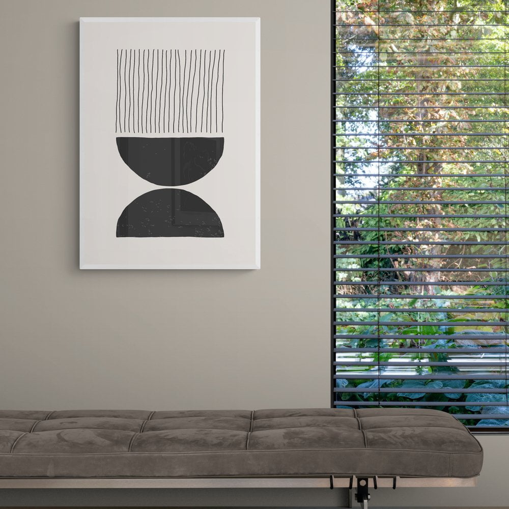 Abstract Geometric Line Art Print in a white frame