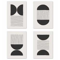 Abstract Line Art Print Set of 4