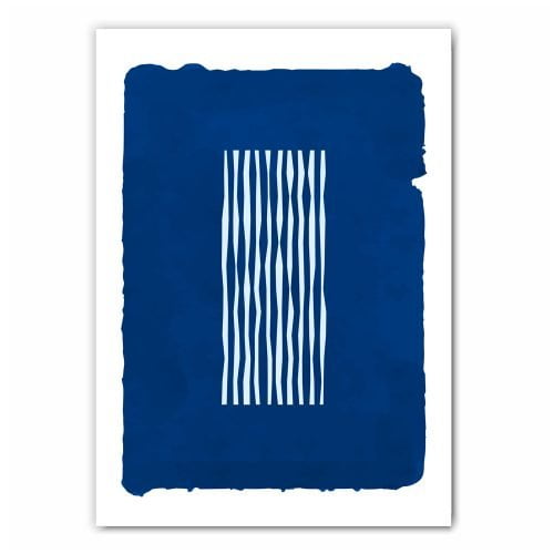 Blue and White Abstract Print