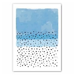 Blue Abstract Dots Art Print