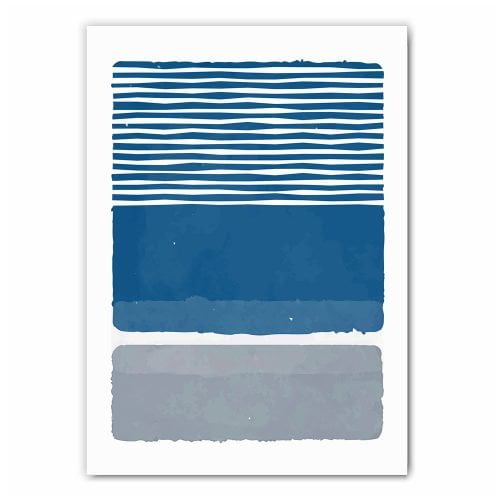 Blue and Grey Abstract Print