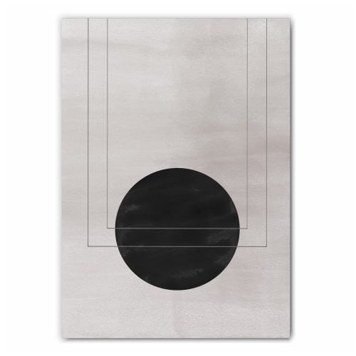 Grey Circles and Lines Art Print