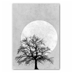 Grey Moon Silhouette Print Set - 3