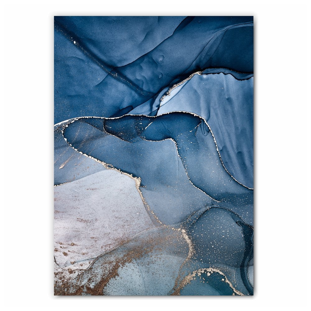 Abstract Blue Marble Print Set - 1