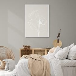 Calla Lily Line Art Print in white frame