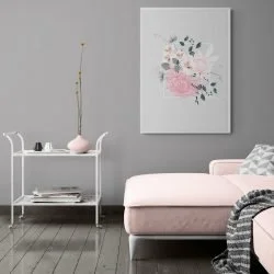 Cottagecore Flowers Art Print in white frame