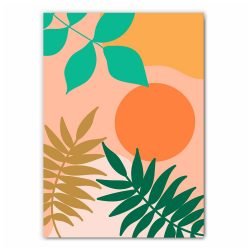 Tropical Sun and Leaves Print