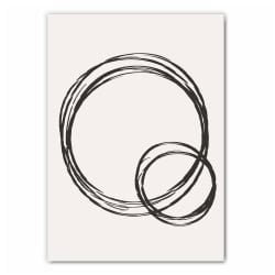 Swirling Black Line Art Print Set - 2
