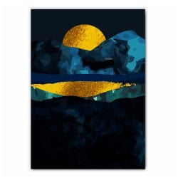 Surrealist Golden Moon Print