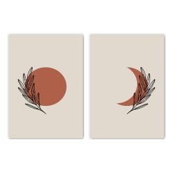 Botanical Sun and Moon Print Set of 2