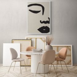 Abstract Female Face Print in white frame