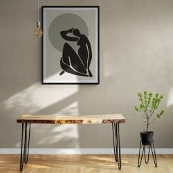Female Figure Matisse Print in black frame with mount