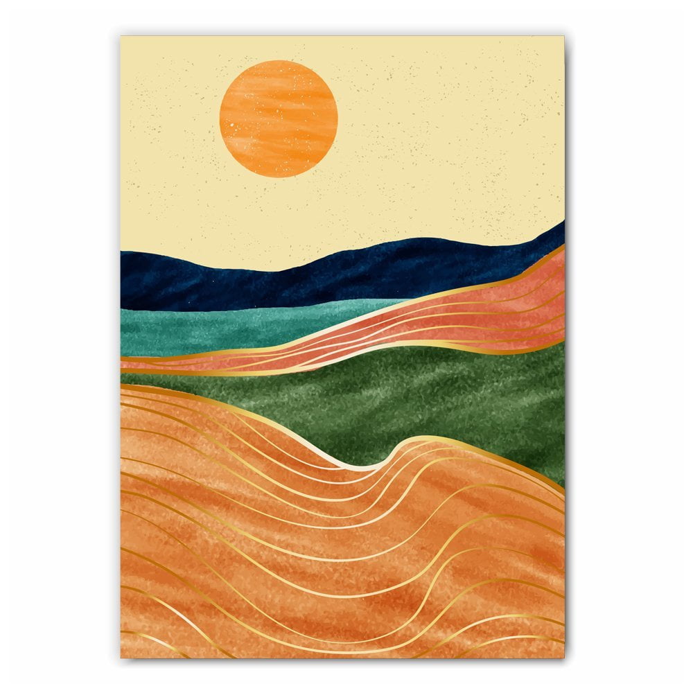 Boho Sun Over Hills Print
