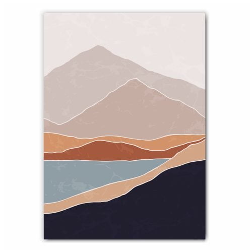 Boho Mountain Lake Print Set - 3