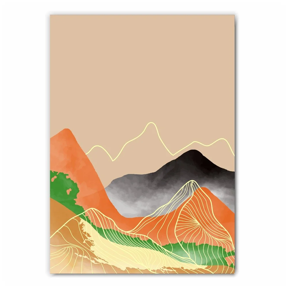 Abstract Mountain Tops Print Set - 1