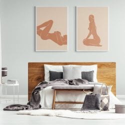 Nude Woman Print Set of 2 in white frames