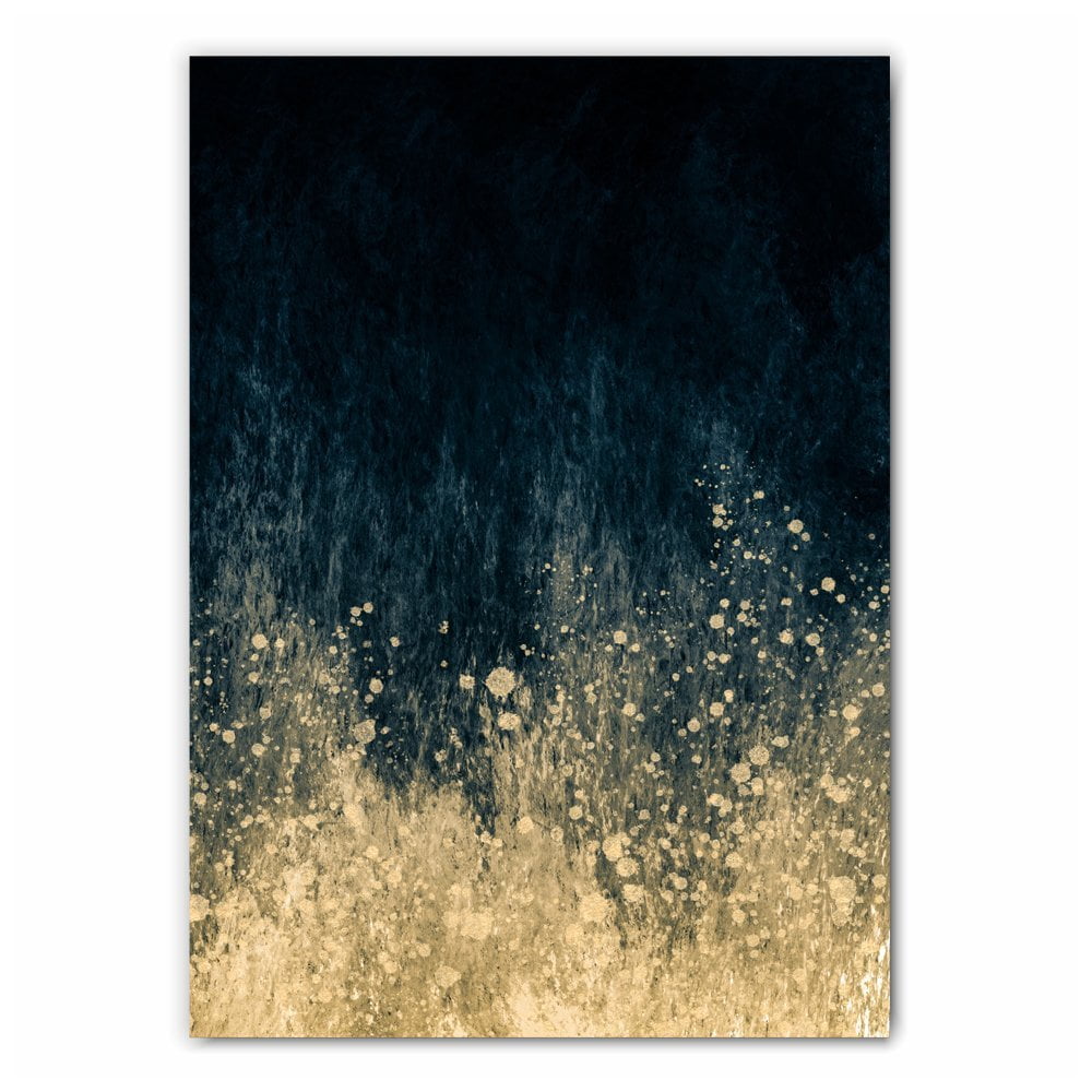Blue and Gold Splash Print Set - 3