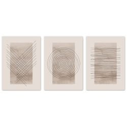 Abstract Line Drawing Print Set of 3