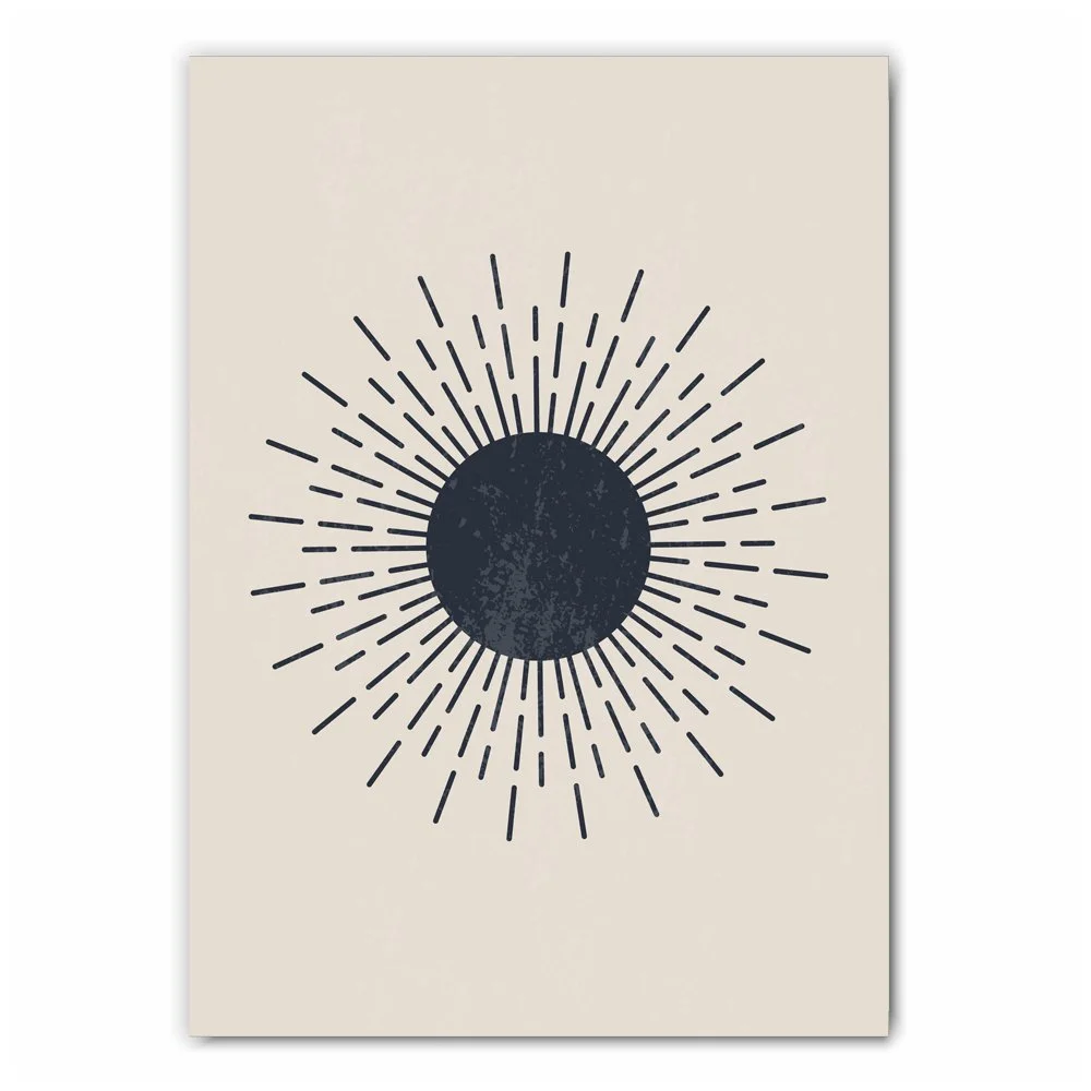 Abstract Sun and Moon Print Set - 3