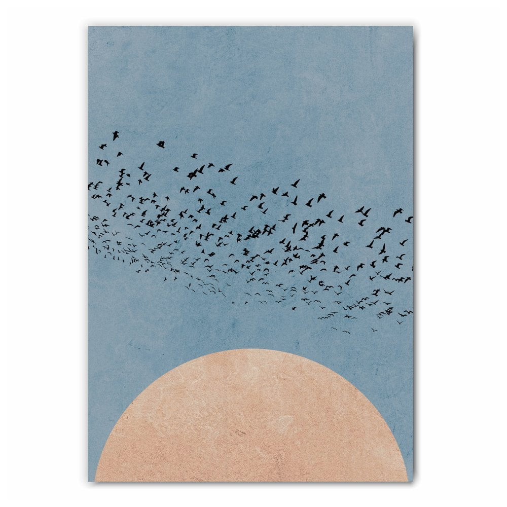 Nordic Moon and Birds Print