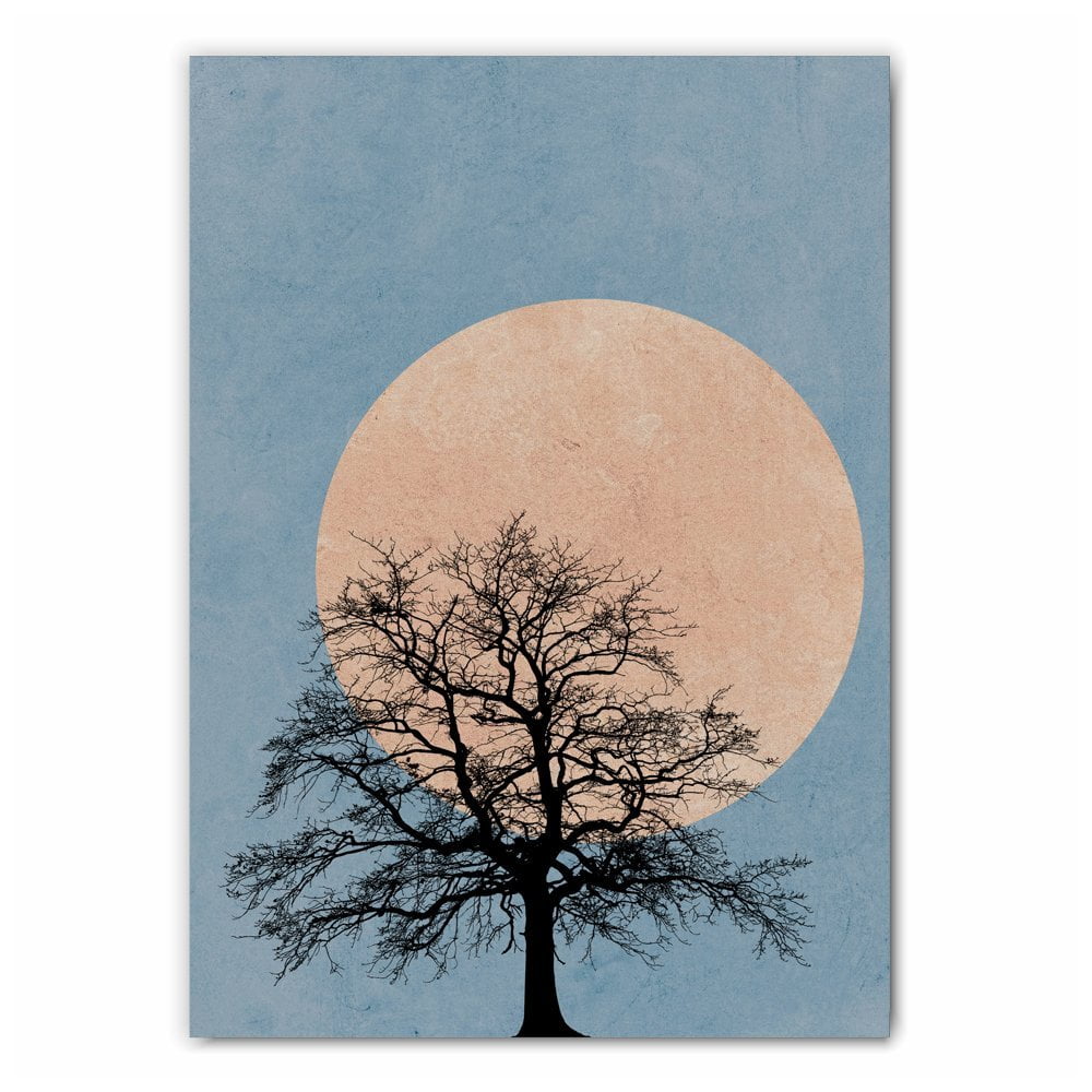 Tree Silhouette Moon Print