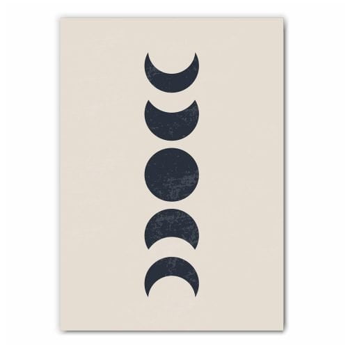 Monochrome Moon Phases Art Print