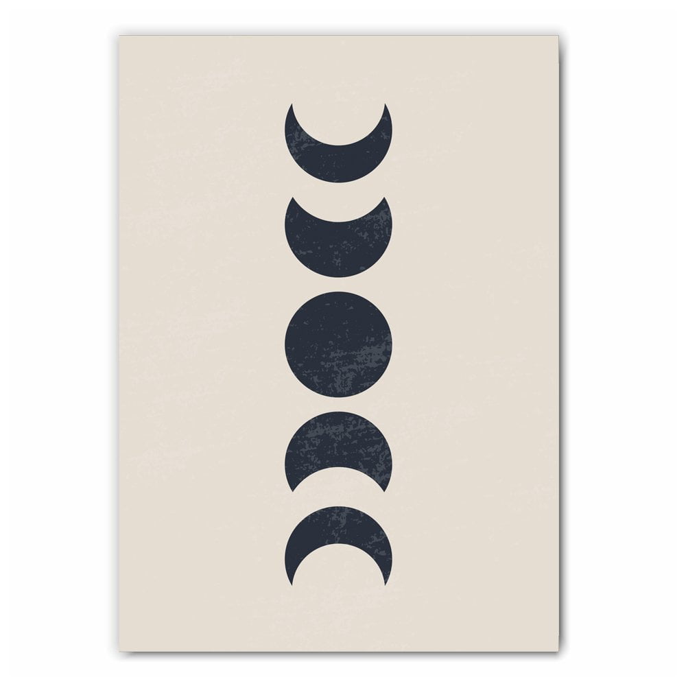 Monochrome Moon Phases Art Print