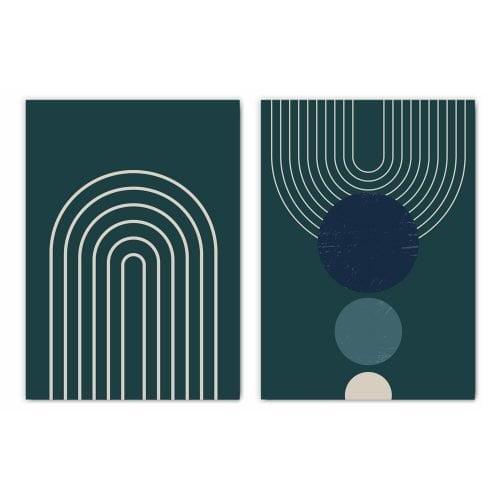 Green Berlin Arches Print Set of 2