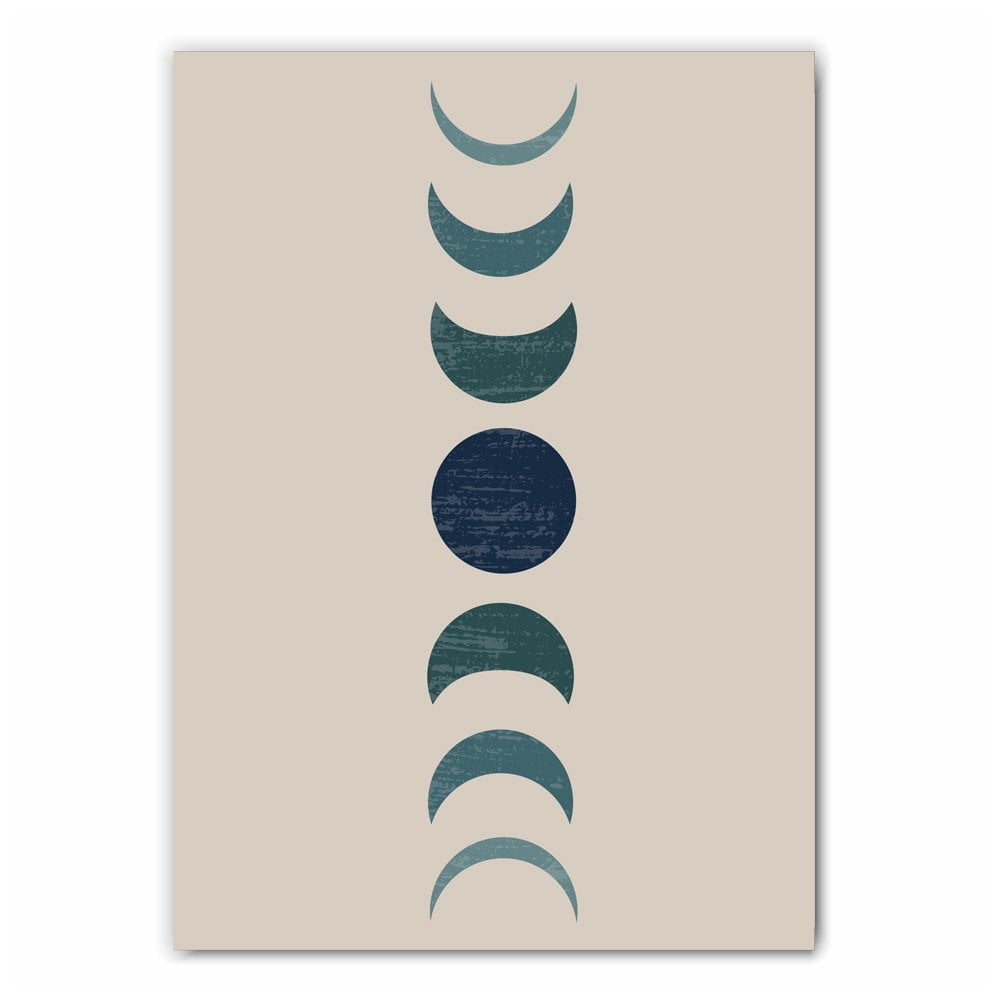 Green and Blue Moon Phases Print