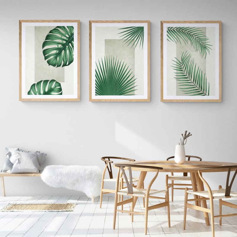 Minimalist Tropical Leaves Print Set Of 3 With Free Uk Delivery 