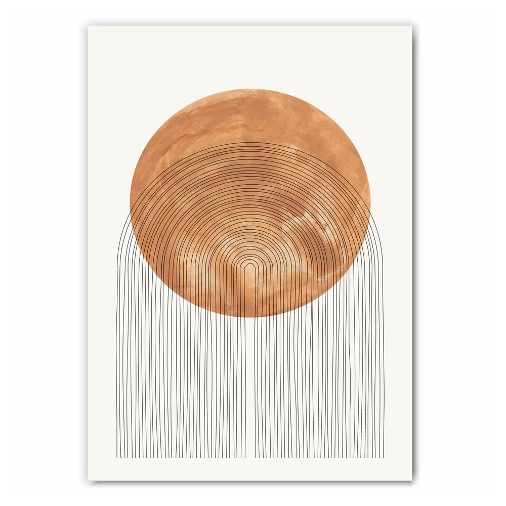 Burnt Orange Abstract Print Set - 1