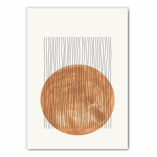 Burnt Orange Abstract Print Set - 2