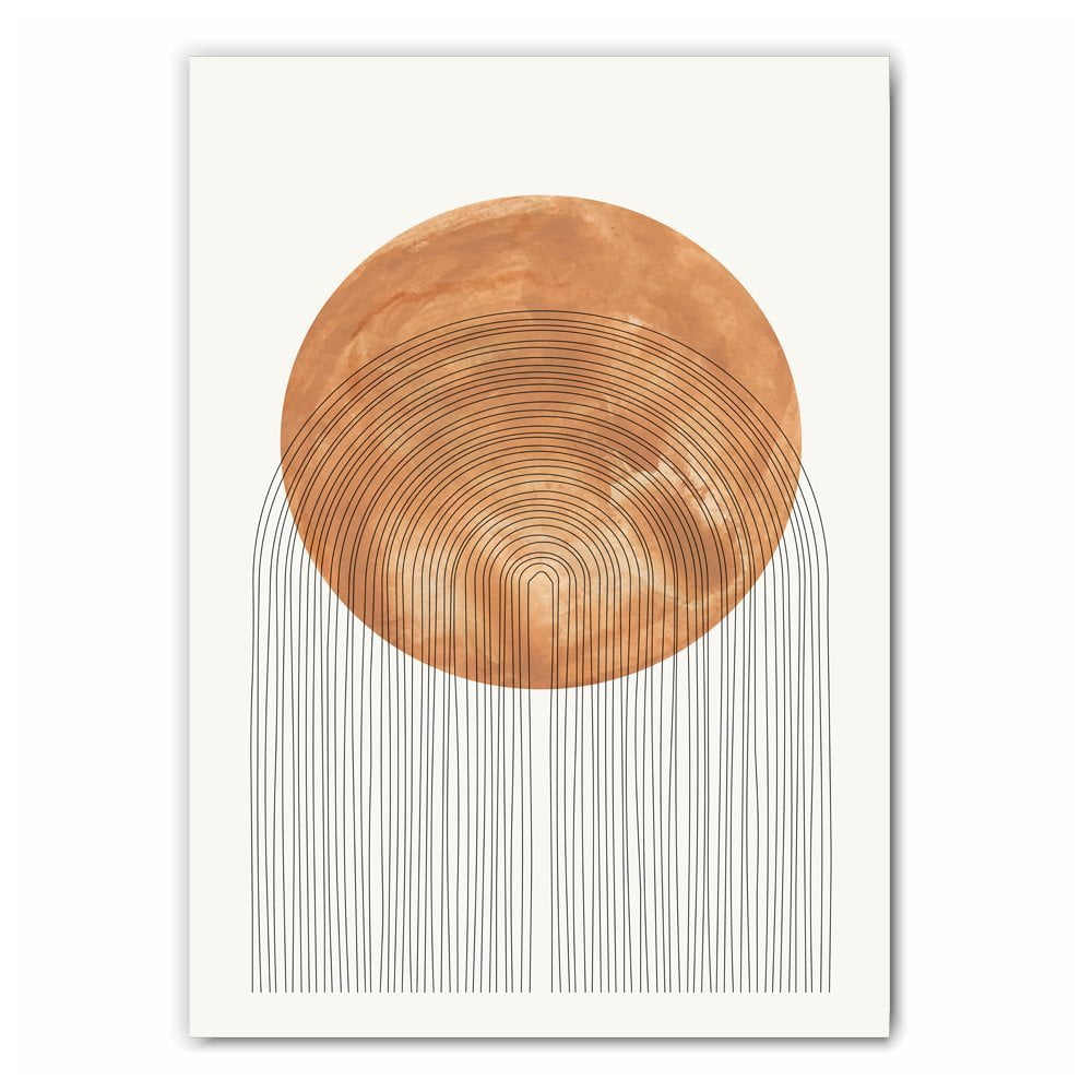 Monstera and Abstract Lines Print Set - 1