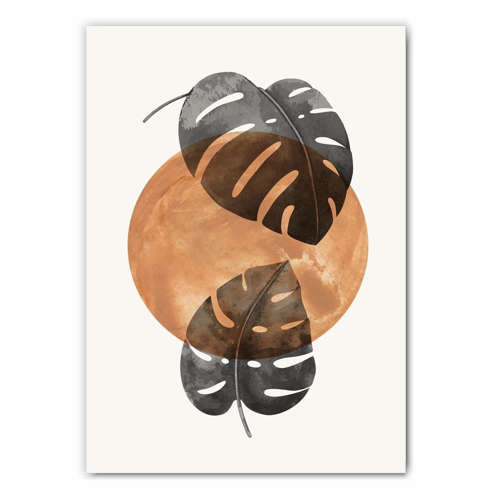 Monstera and Abstract Lines Print Set - 2