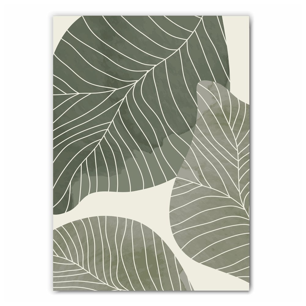 Sage Green Leaves Print Set - 2