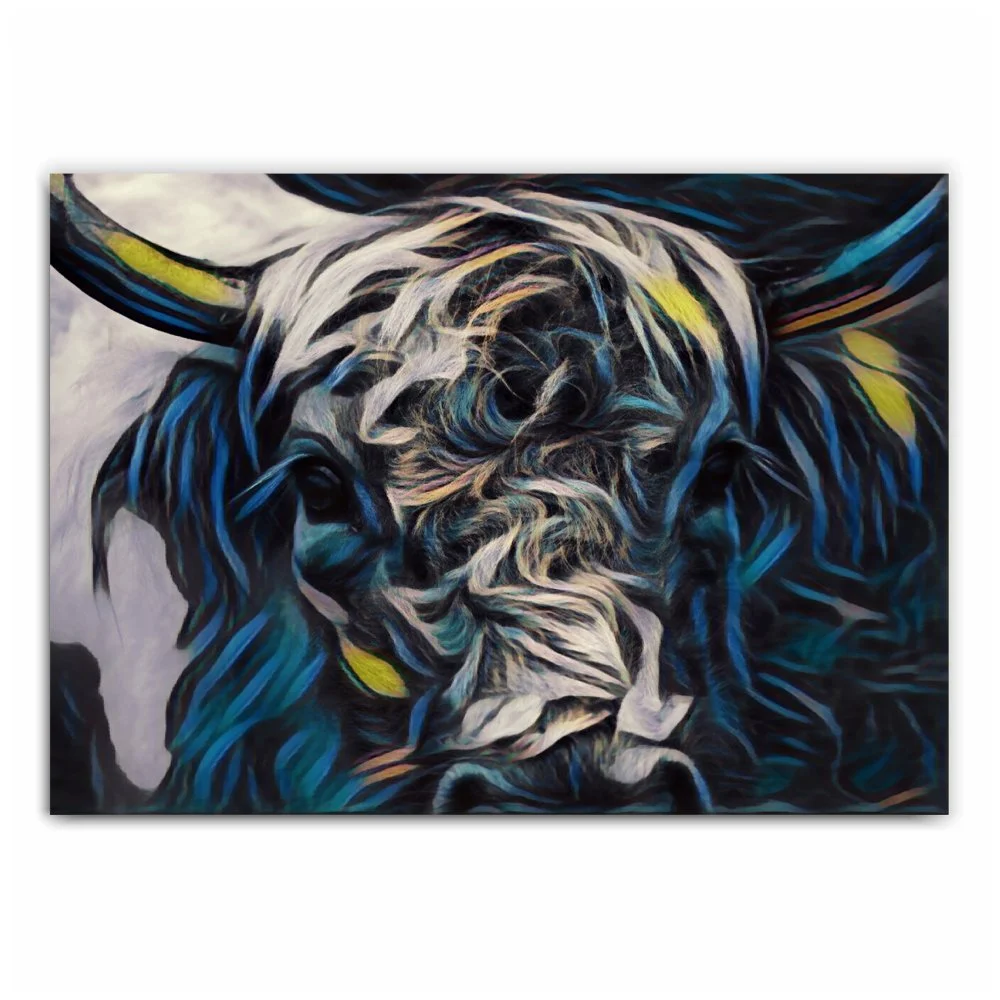 MINI ZOZI Black And White Highland Cow Bathroom Decor