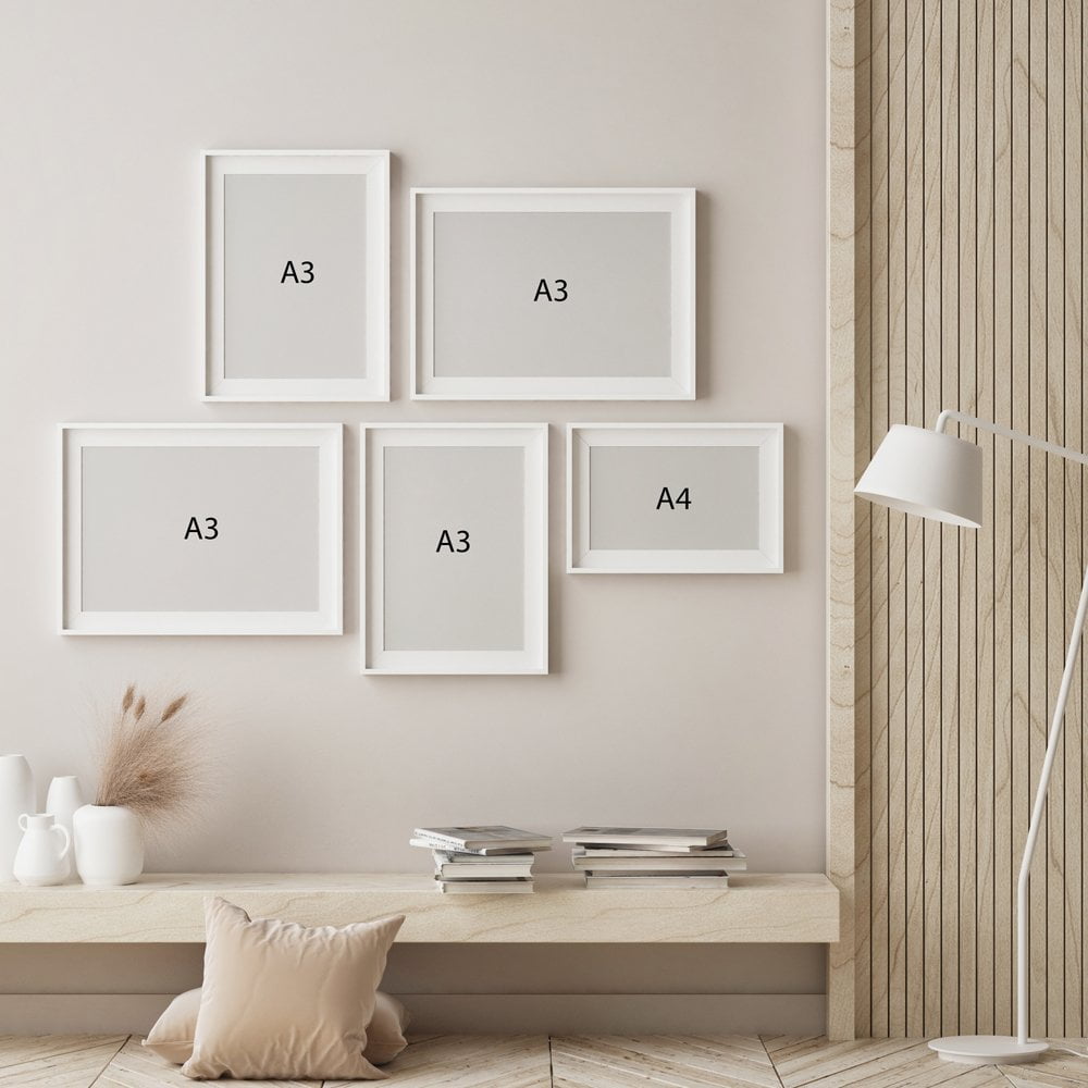 Abstract Neutral Gallery Wall Print Sizes