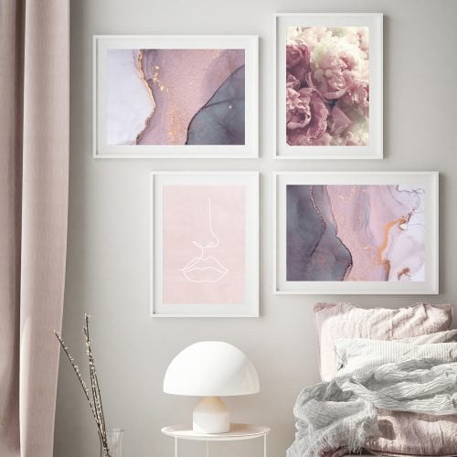 Abstract Pink Gallery Wall