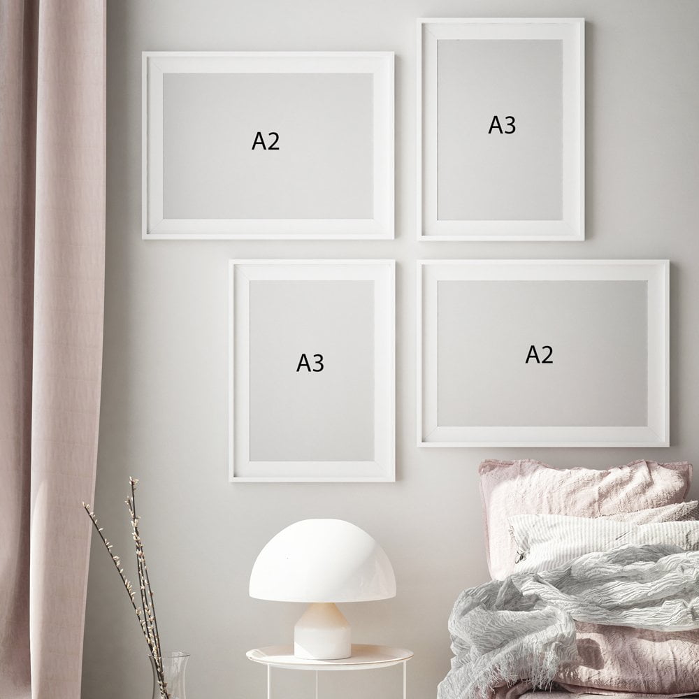 Abstract Pink Gallery Wall Print Sizes