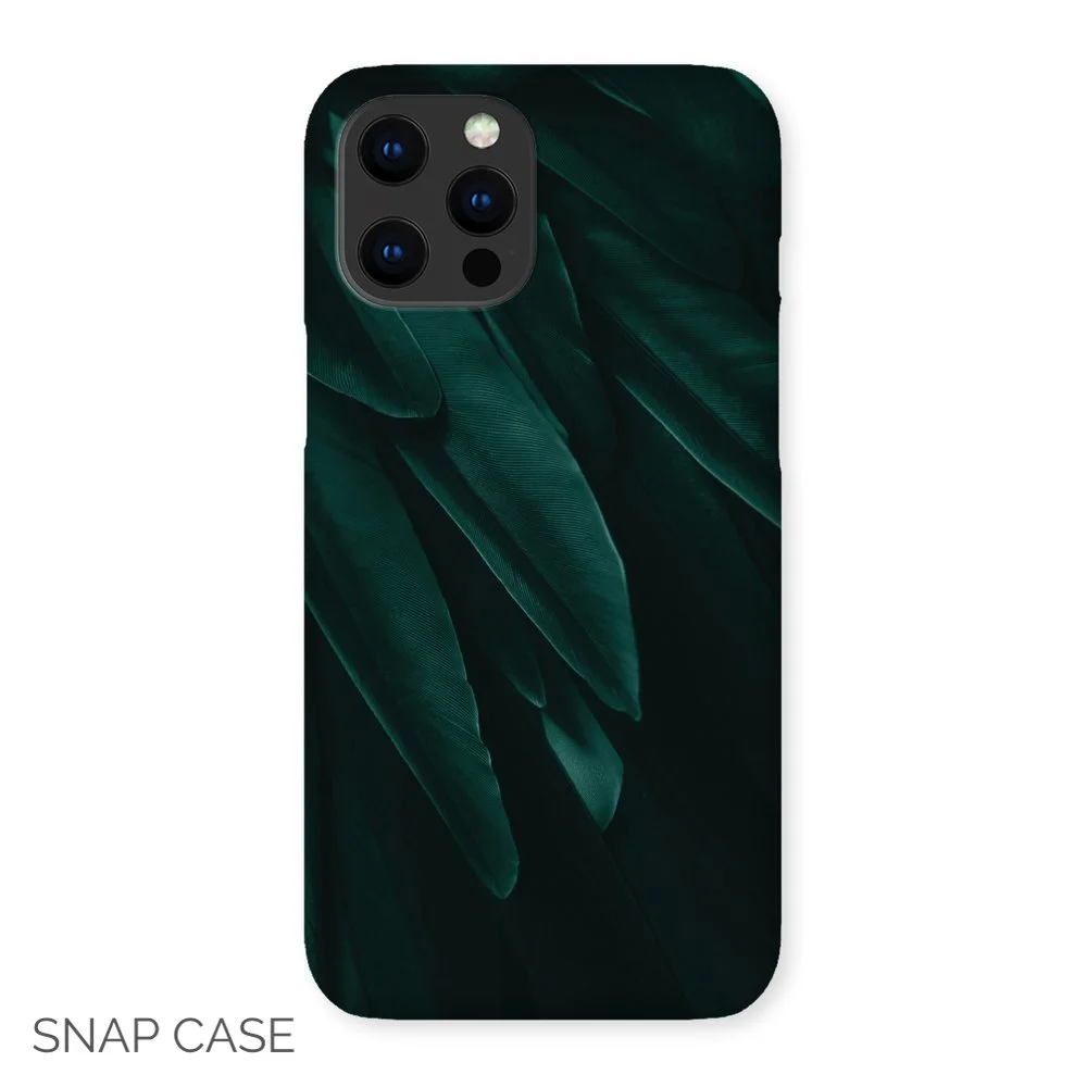Green Feathers iPhone Snap Case