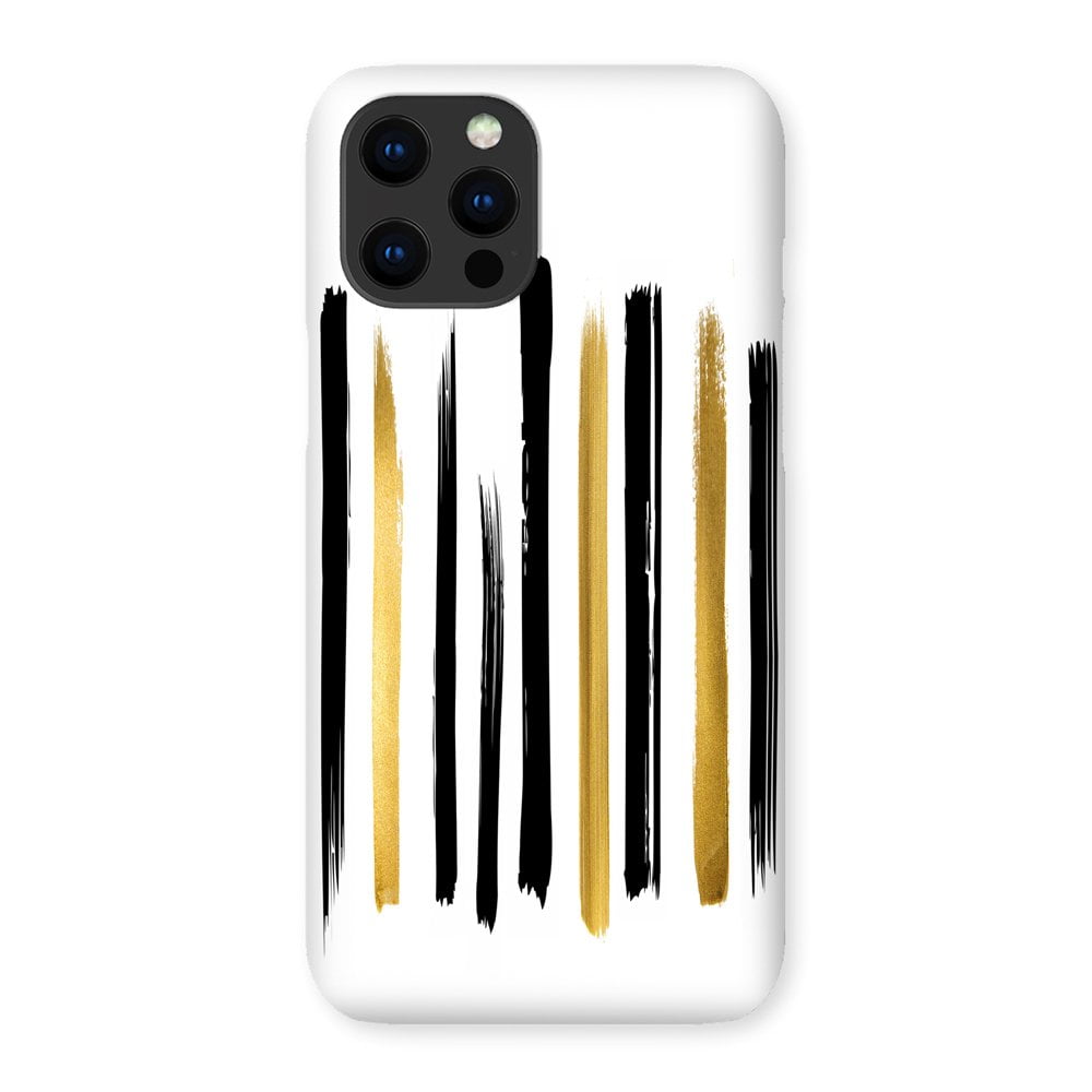 Black and Gold Brush Strokes Phone Case