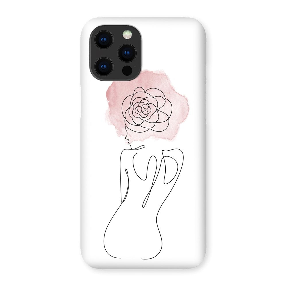 Flower Lady Line Art Phone Case