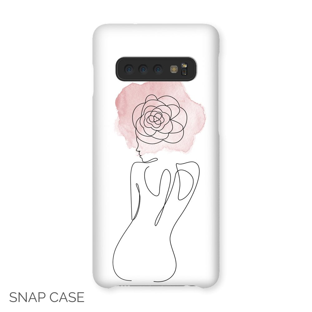 Flower Lady Line Art Samsung Snap Case