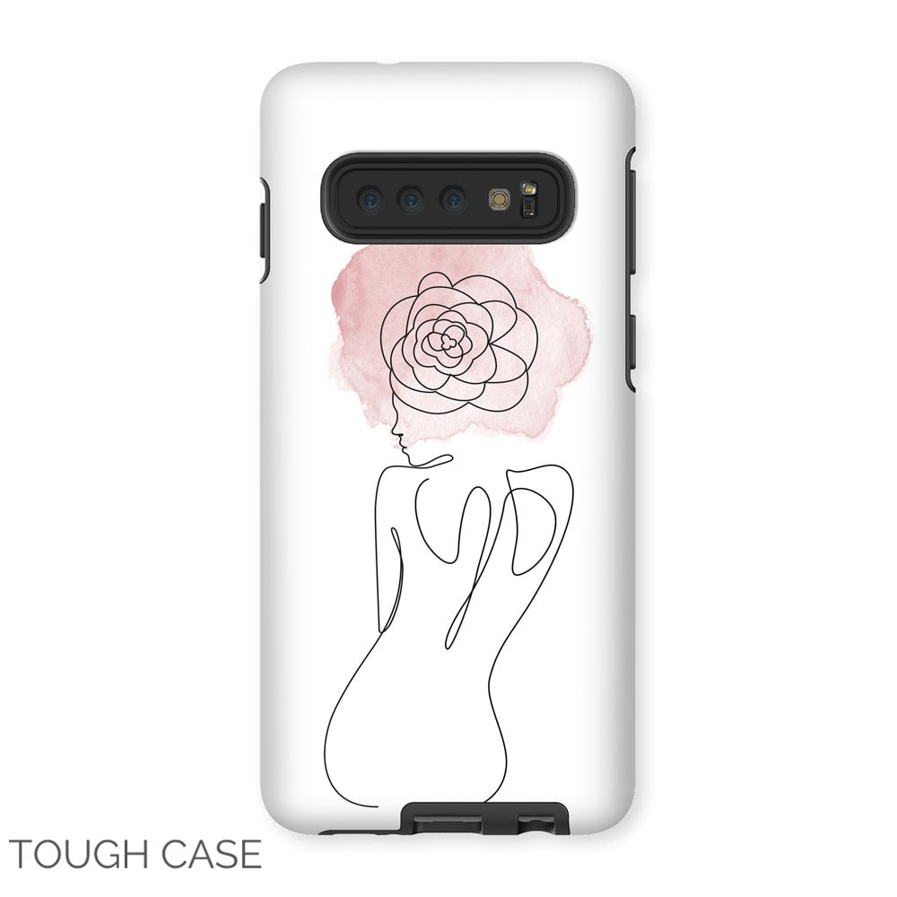 Flower Lady Line Art Samsung Tough Case