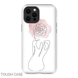 Flower Lady Line Art iPhone Tough Case