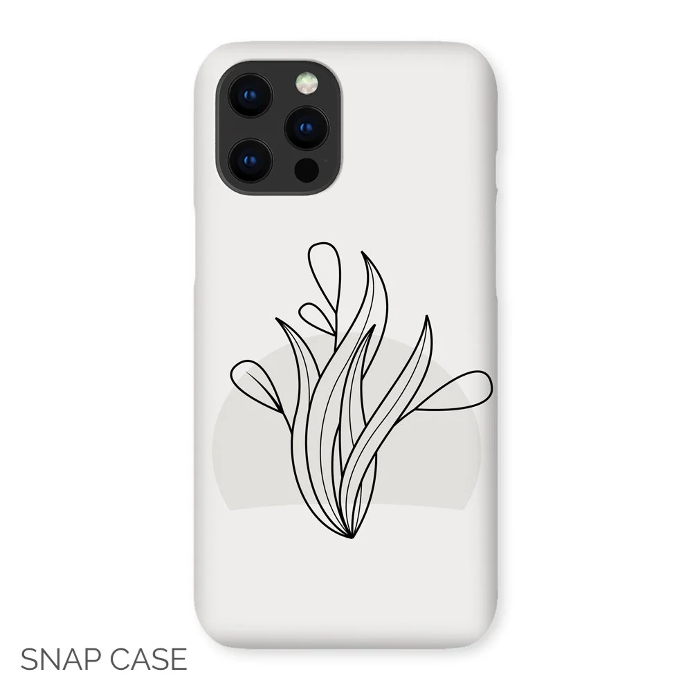 Grey Wavy Reeds iPhone Snap Case