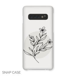Grey Line Art Flowers Samsung Snap Case