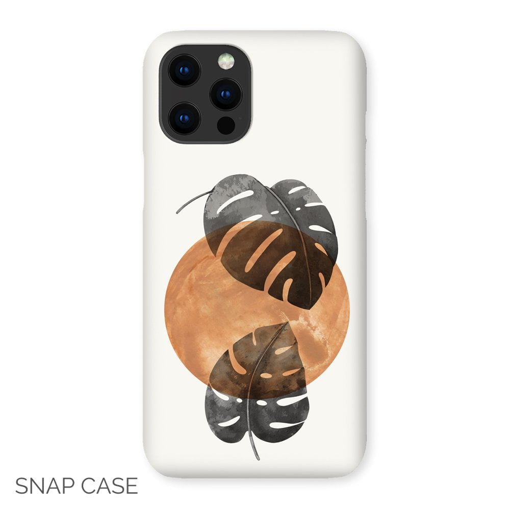 Sun and Monstera Leaves iPhone Snap Case