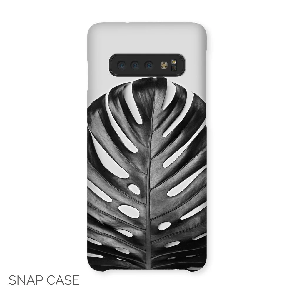 Monochrome Large Monstera Leaf Samsung Snap Case