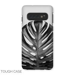 Monochrome Large Monstera Leaf Samsung Tough Case